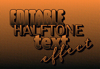 Editable Halftone Text Effect with Outlines and Long Shadow