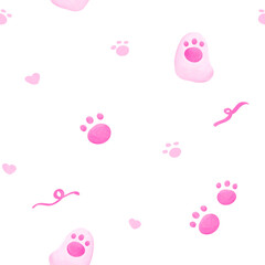 Pink Rabbit Paw Pattern, Background