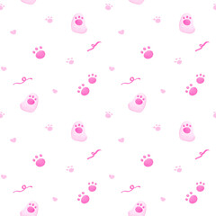 Pink Rabbit Paw Pattern, Background