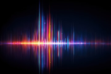 Glowing Rainbow Sound Wave Music Visualization