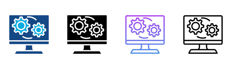 Software Icon Multiple Style Vector Illustration
