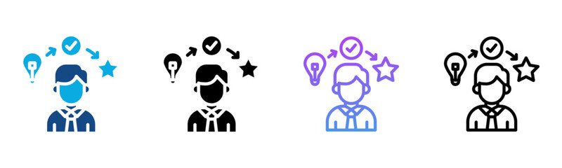 Experience Icon Multiple Style Vector Illustration