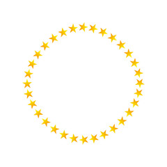 Round shape of a little twinkle stars around the circle
