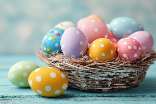Vibrant Easter Egg Basket: New Beginnings and Happiness