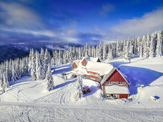 winter landscape in the mountains, Krkono&scaron;e