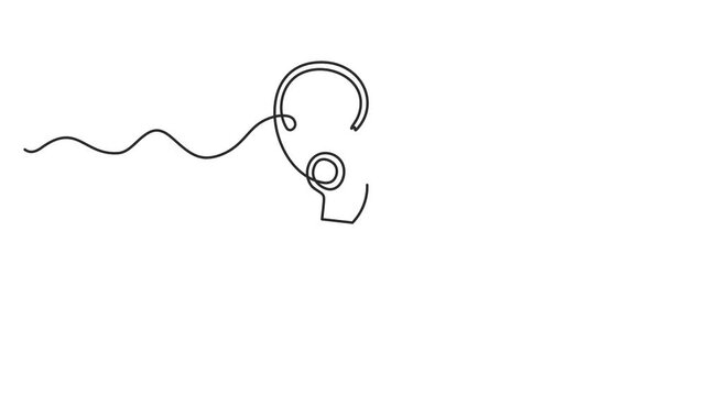 Animated self drawing of continuous line draw keychain with key ring, key and a pendant house locket.  Real Estate Line Design. Full length one line animation. 4K - Powered by Adobe