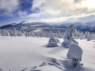 winter landscape in the mountains, Krkono&scaron;e
