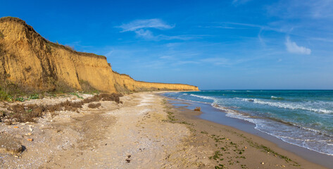 Landscape with the wild beach 23 August at the Black Sea in Romania