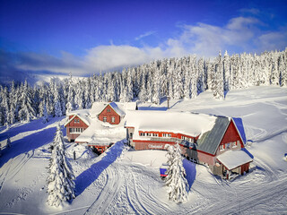 winter landscape in the mountains, Krkono&scaron;e