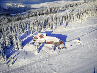 winter landscape in the mountains, Krkono&scaron;e