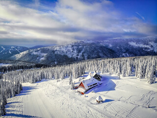 winter landscape in the mountains, Krkono&scaron;e