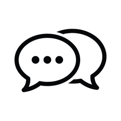 Speech bubble icon with three dots indicating message or conversation, isolated on