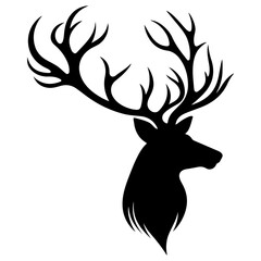 deer head silhouette of christmas 