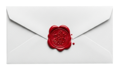Sealing a letter with wax home office cozy atmosphere isolated on transparent background