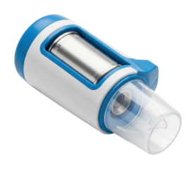 Inhaler use for asthma relief in urban settings health focused guide isolated on transparent background