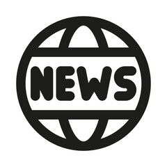News Icon. Modern professional minimal line graphic illustrating headlines, journalism, media reporting, events and information