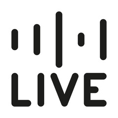 Live Streaming Icon. Modern professional minimal line graphic illustrating real-time broadcasting, video streaming, media transmission and online content