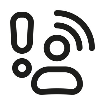 Broadcast Icon. Modern professional minimal line graphic illustrating media transmission, live streaming, communication and signal distribution