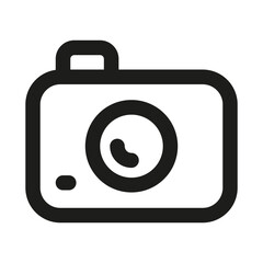 Camera Photography Icon. Modern professional minimal line graphic illustrating photo capture, shooting, media recording, images and visual content