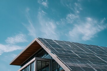 Obraz premium Rooftop Solar Energy: Close-up of Photovoltaic Panels on House