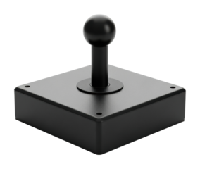 Gaming arcade action joystick controller product closeup isolated on transparent background