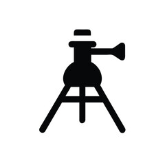 Silhouette Icon of Boiling Flask on Tripod Illustration