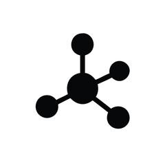 Silhouette Icon of Chemical Bond Symbol Illustration