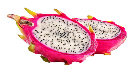 dragon fruit on white background