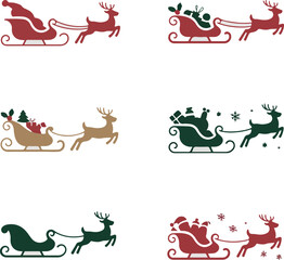 Christmas sleighlogo icon vector white background .