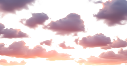 Pink and purple clouds isolated on transparent background