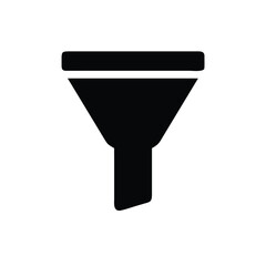 Silhouette Icon of Funnel Illustration on White Background