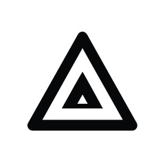Silhouette Icon of Hazard Warning Triangle Illustration