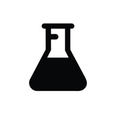 Silhouette Icon of Laboratory Beaker Illustration