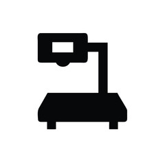 Silhouette Icon of Laboratory Digital Scale Illustration
