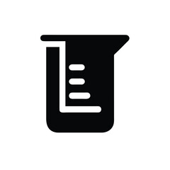Silhouette Icon of Measuring Cylinder Illustration