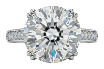 Elegant diamond engagement ring jewelry showcase luxurious isolated on transparent background