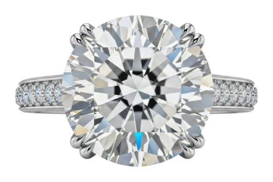 Elegant diamond engagement ring jewelry showcase luxurious isolated on transparent background