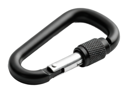 Climbing gear carabiner adventure product isolated on transparent background