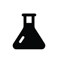 Silhouette Icon of Volumetric Flask Illustration