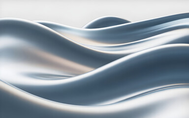 Obraz premium Smooth flowing abstract 3D waves, soft gradients, futuristic minimal design