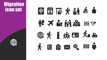 Migration  icon set.