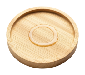 Stylish wooden coaster home product minimalist isolated on transparent background