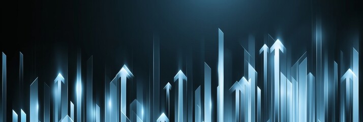 Obraz premium Dynamic Ascent Modern Digital Background Featuring Dazzling Metallic Arrows Symbolizing Growth