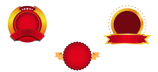 Red Gold Premium Badge Set – Vector Emblems & Labels