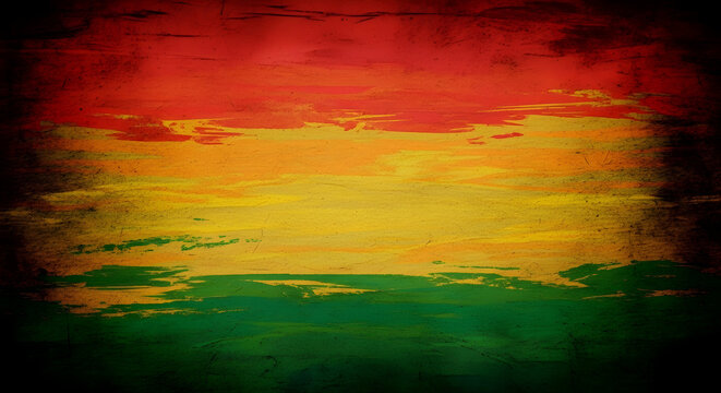Black heritage month, textured canvas grunge, red yellow green painted colors, festive background
