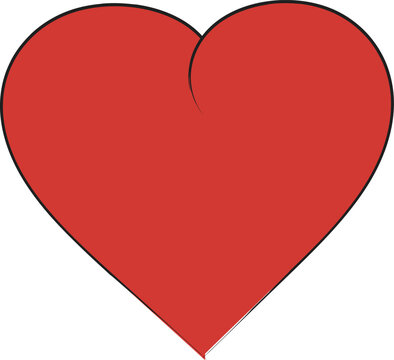 Red Heart Symbol with Black Outline