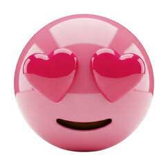 Heartfelt pink emoji digital vibrant colors playful mood isolated on transparent background