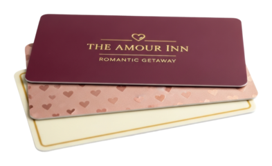 Romantic getaway package amour inn gift cards cozy environment isolated on transparent background