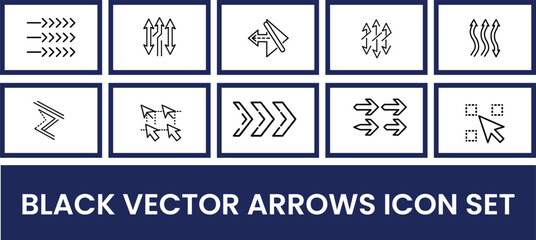 Obraz premium Collection of black vector arrows for design projects