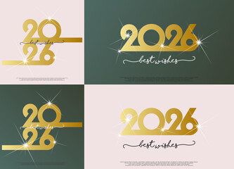 Happy new year - best wishes 2026 with colorful number. Perfect vector for poster banner greeting and new year 2026 celebration.